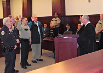 Shelby Co9unty Constables being sworn in.